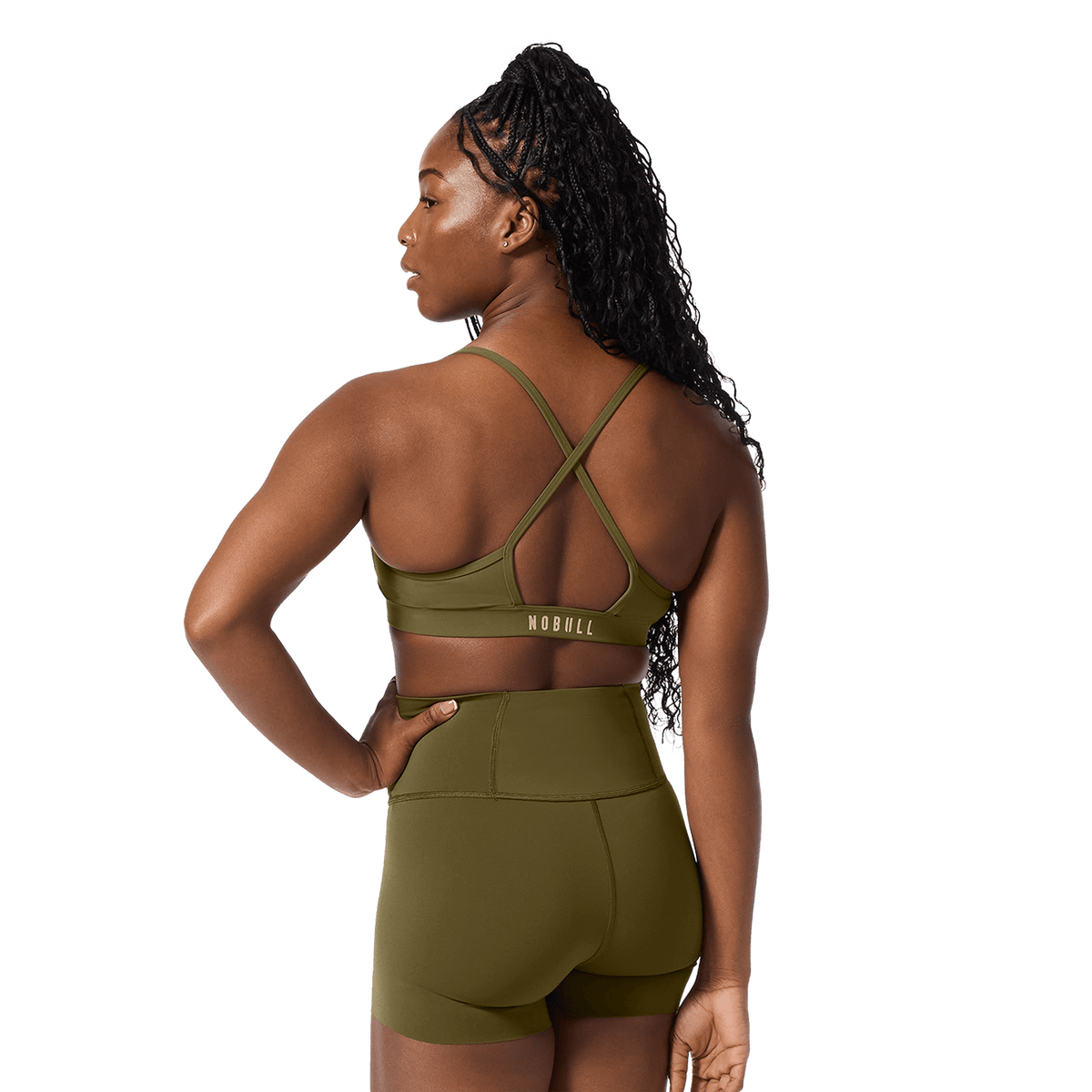 Tactical Green Drive Thin Strap Sports Bra