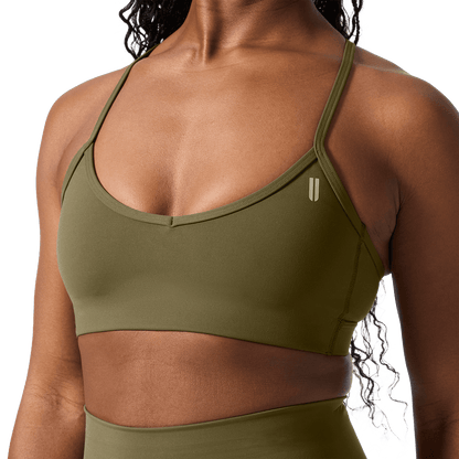 Tactical Green Drive Thin Strap Sports Bra