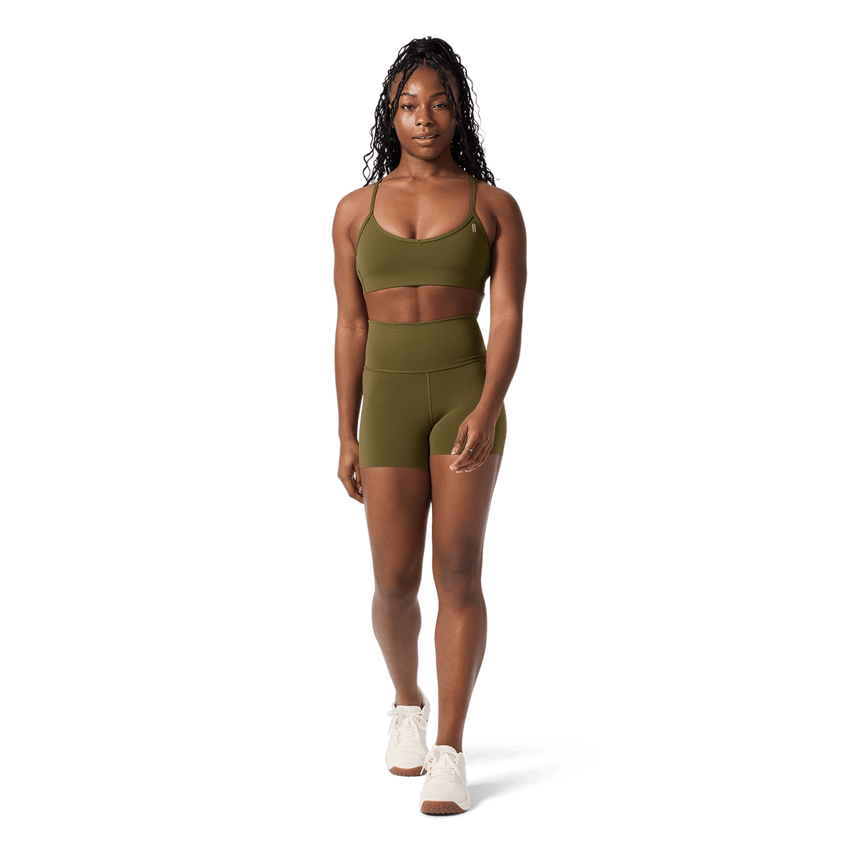 Tactical Green Drive Thin Strap Sports Bra