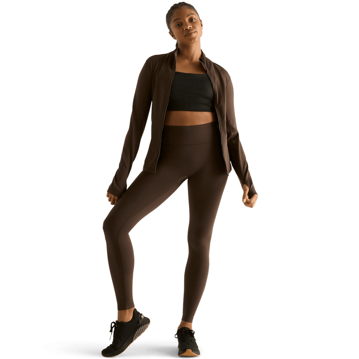 Women's Chocolate 28" High-Rise Matte Leggings