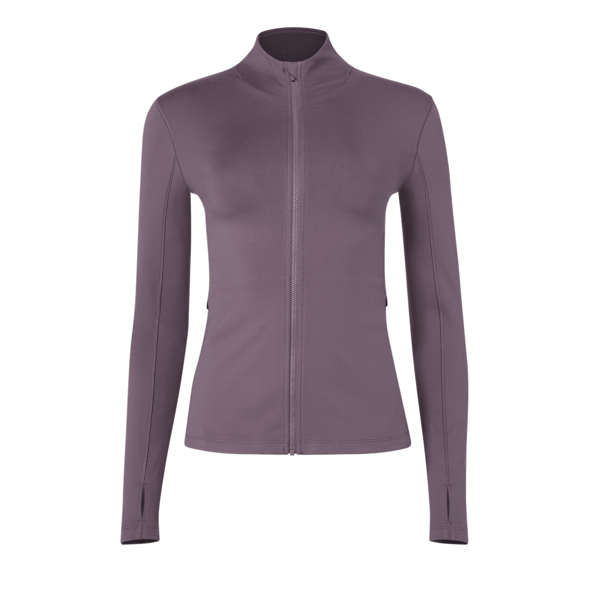 Women's Black Plum Matte Zip-Up Jacket