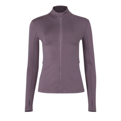 Women's Black Plum Matte Zip-Up Jacket