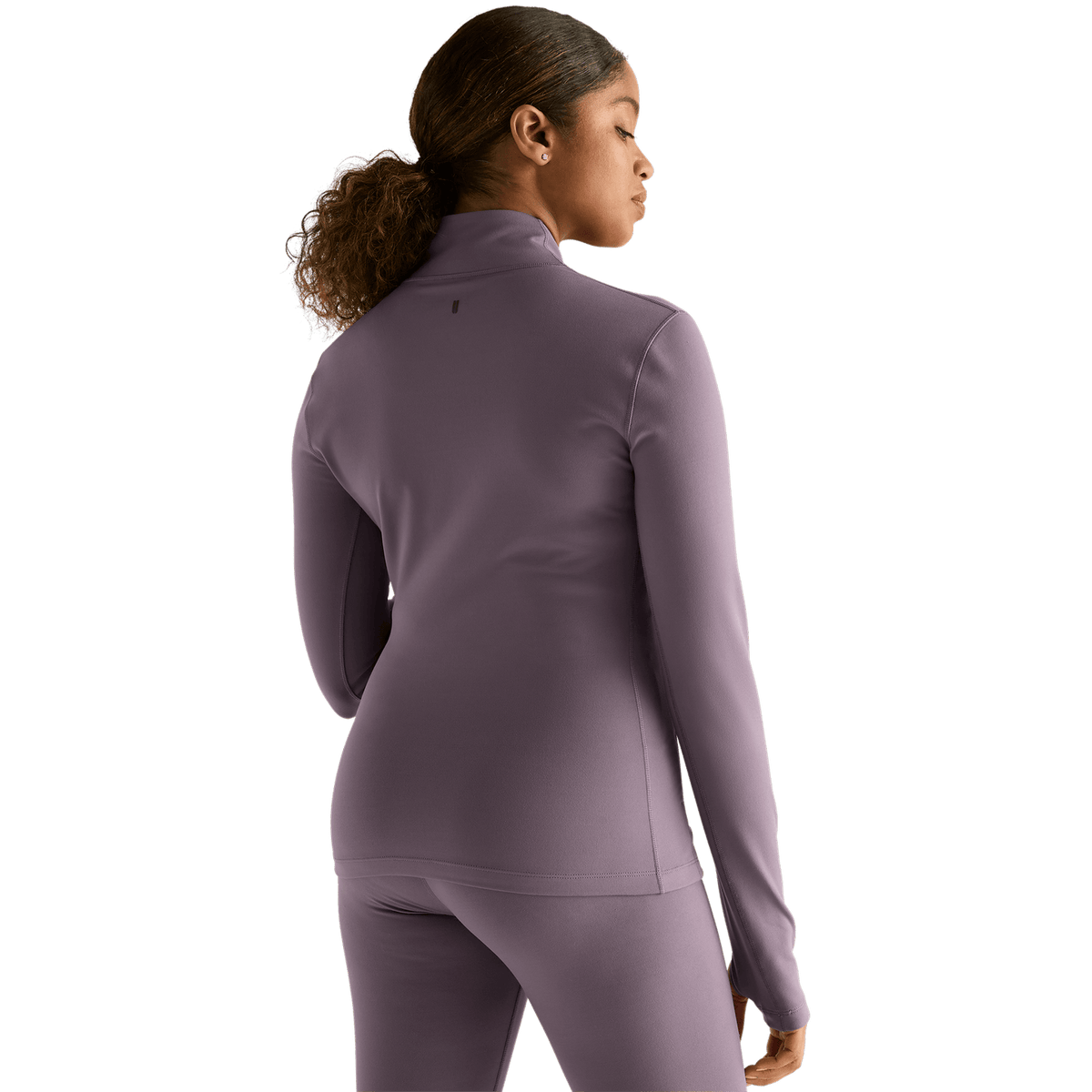Women's Black Plum Matte Zip-Up Jacket