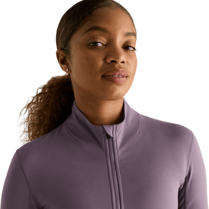 Women's Black Plum Matte Zip-Up Jacket