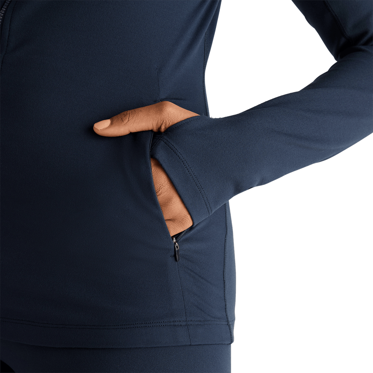 Women's Night Navy Matte Zip-Up Jacket