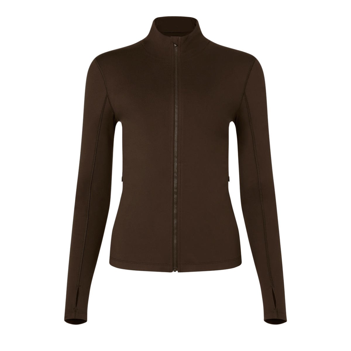 Women's Chocolate Matte Zip-Up Jacket