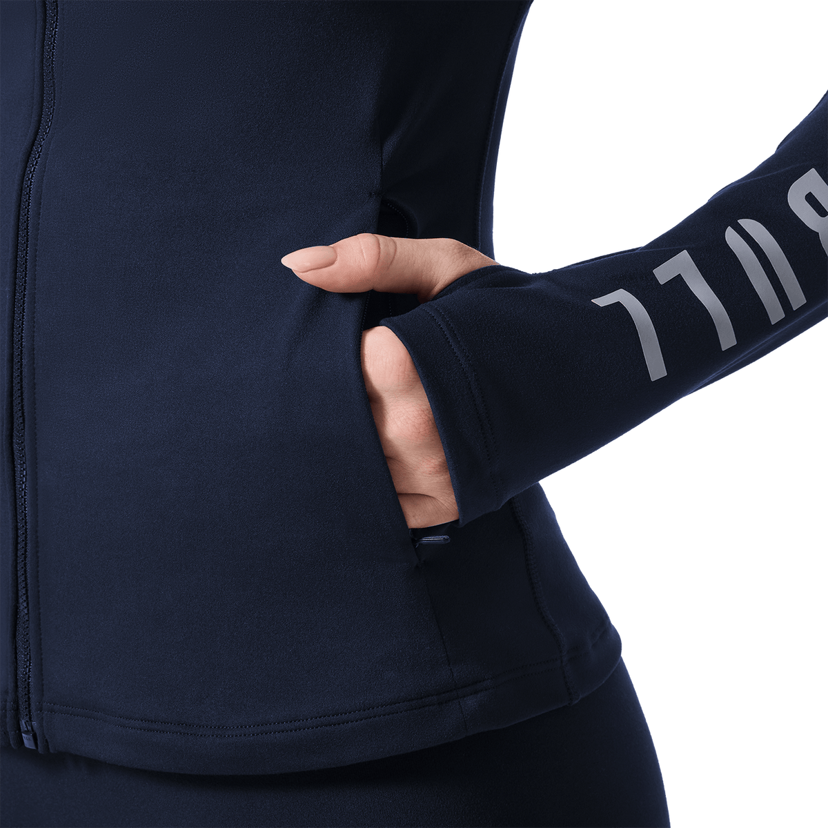 Women's Night Navy NOBULL Matte Zip-Up Jacket