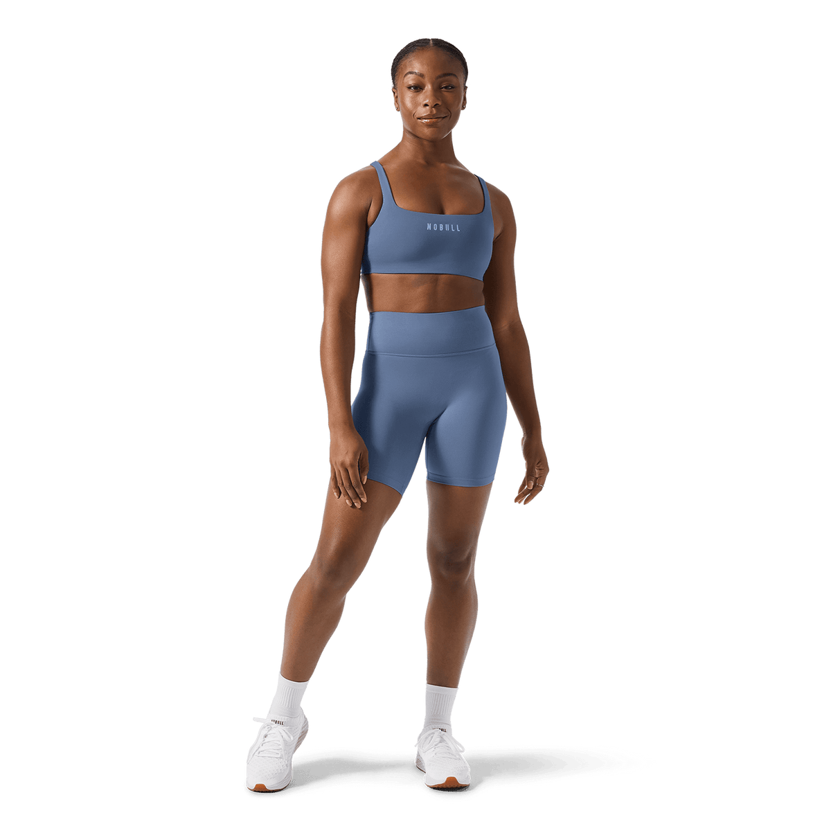 Women's Dusty Blue U High-Rise Matte Short 6"