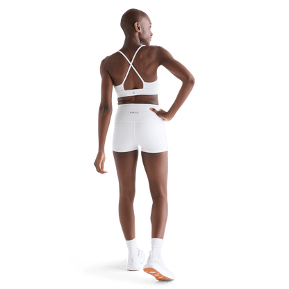 Women's White 4" High-Rise Matte Short