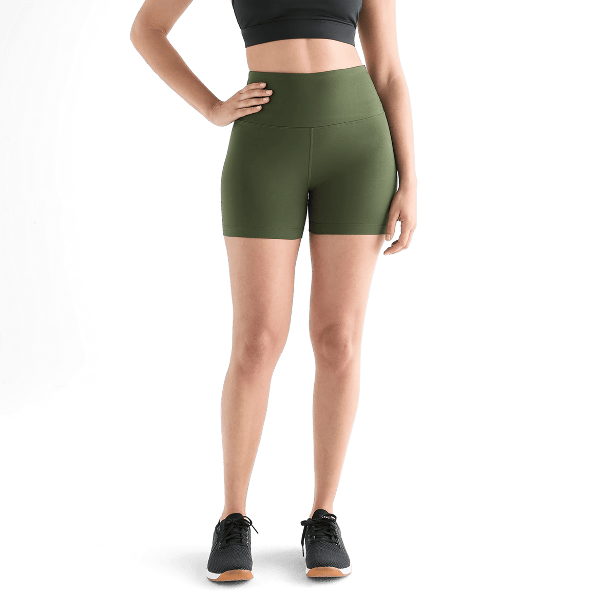 Women's Dark Army 4" High-Rise Matte Short