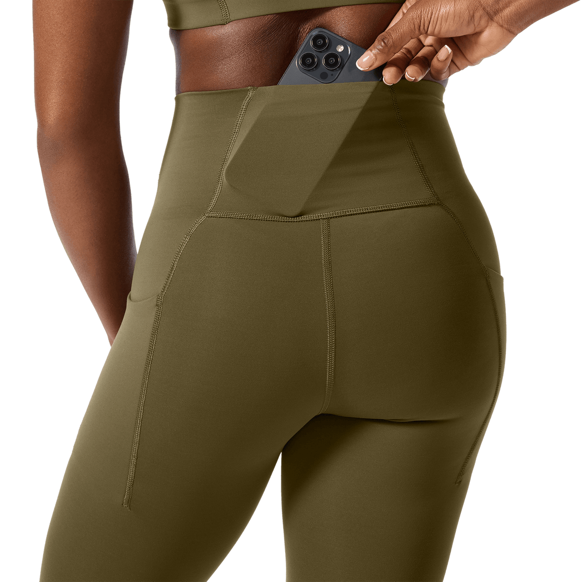 Women's Tactical Green High-Rise Drive Tight 28"