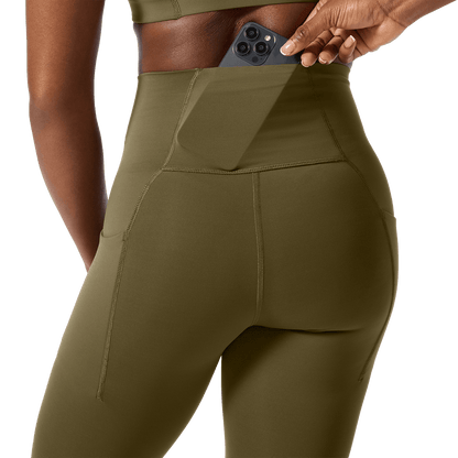 Women's Tactical Green High-Rise Drive Tight 28"