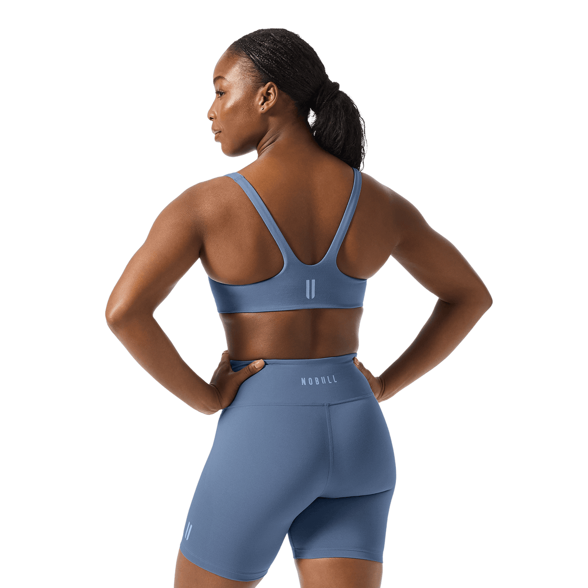 Dusty Blue NOBULL Matte Square Neck Sports Bra