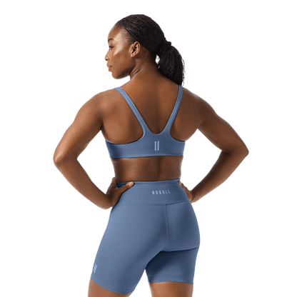 Dusty Blue NOBULL Matte Square Neck Sports Bra