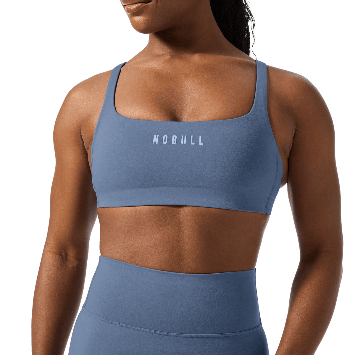 Dusty Blue NOBULL Matte Square Neck Sports Bra