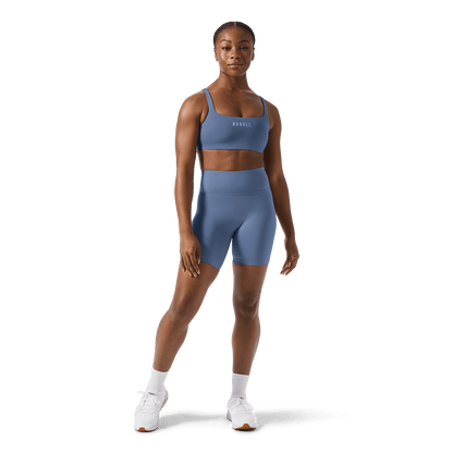 Dusty Blue NOBULL Matte Square Neck Sports Bra