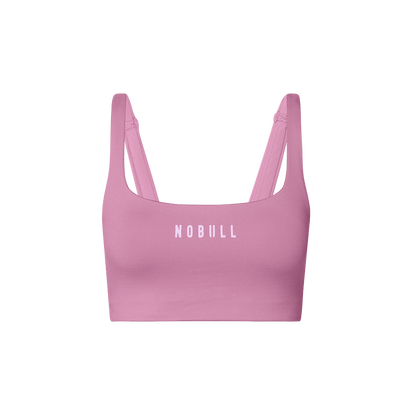 Soft Pink NOBULL Matte Square Neck Sports Bra
