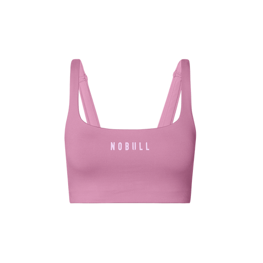 Soft Pink NOBULL Matte Square Neck Sports Bra