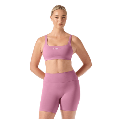 Soft Pink NOBULL Matte Square Neck Sports Bra