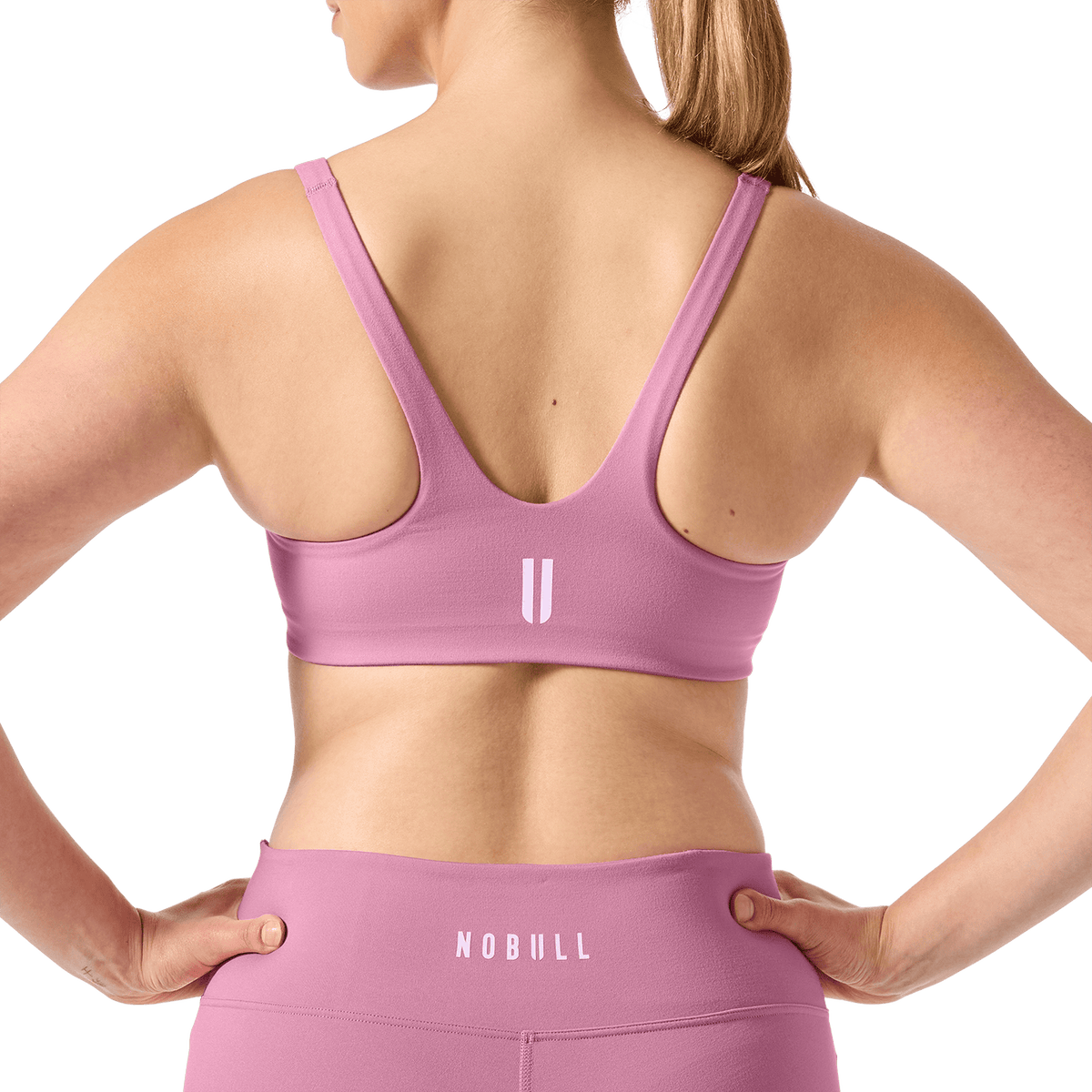 Soft Pink NOBULL Matte Square Neck Sports Bra