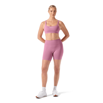 Soft Pink NOBULL Matte Square Neck Sports Bra