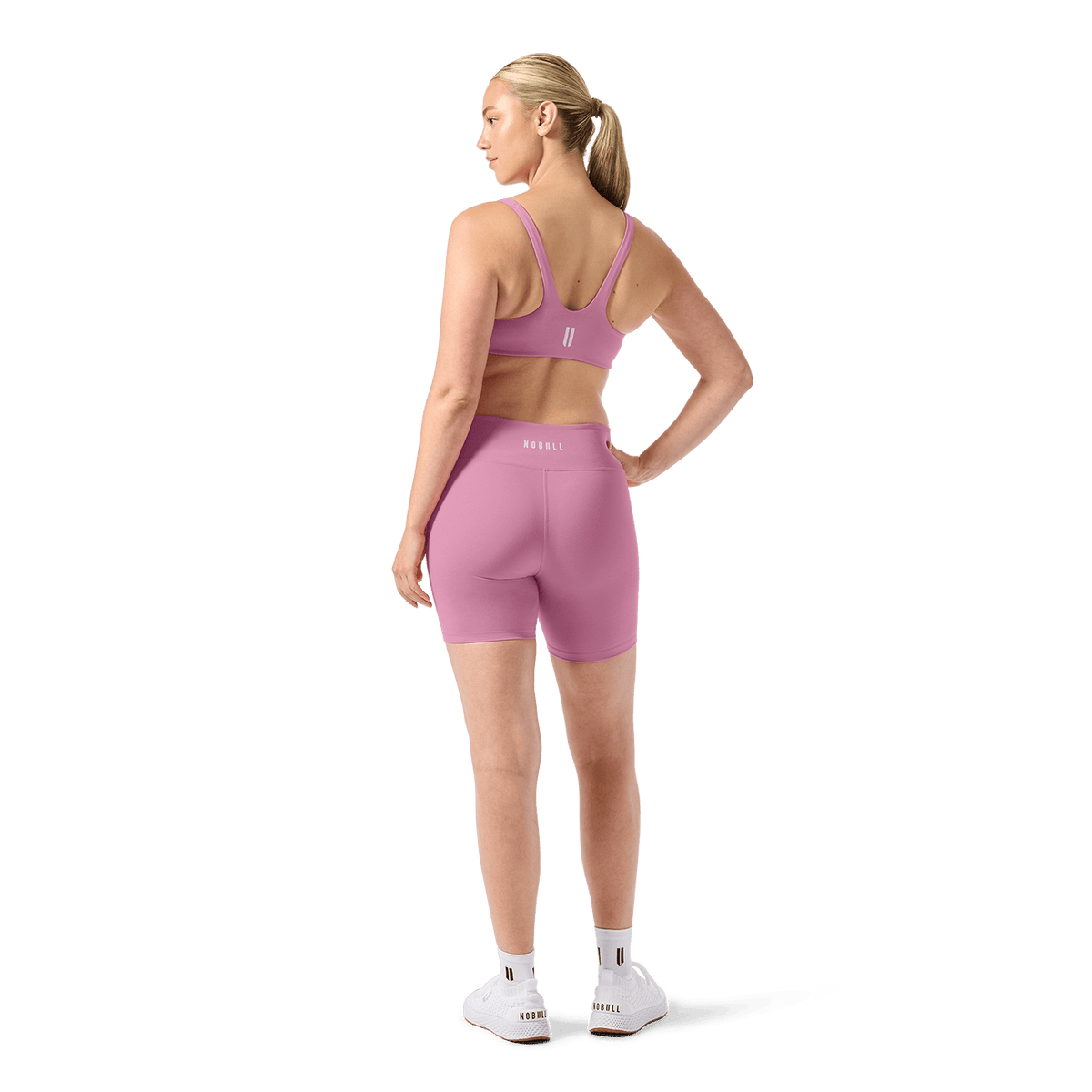 Soft Pink NOBULL Matte Square Neck Sports Bra