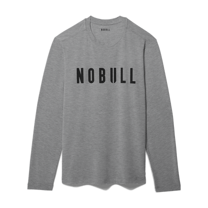 Men's Heather Grey NOBULL Long Sleeve Tee