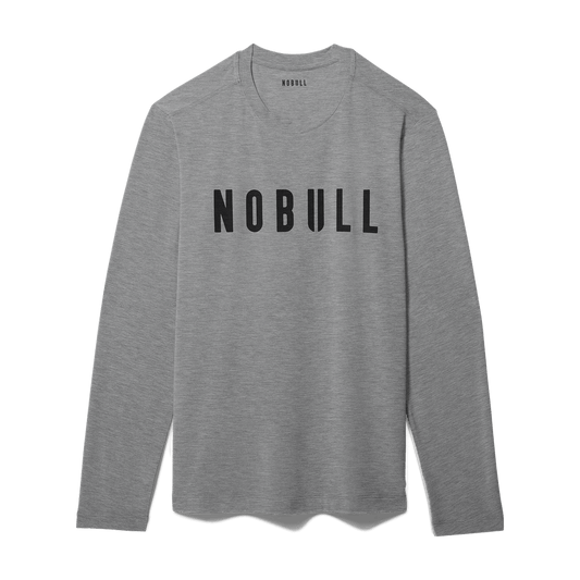 Men's Heather Grey NOBULL Long Sleeve Tee