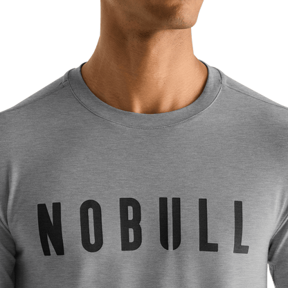 Men's Heather Grey NOBULL Long Sleeve Tee