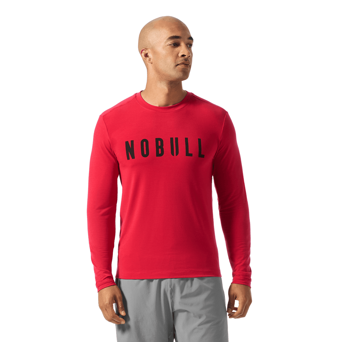 Men's Equestrian Red NOBULL Long Sleeve Tee