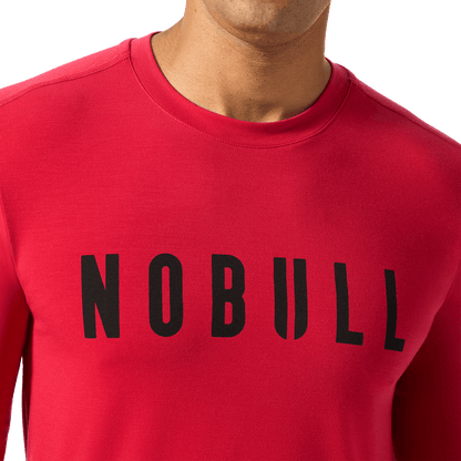 Men's Equestrian Red NOBULL Long Sleeve Tee