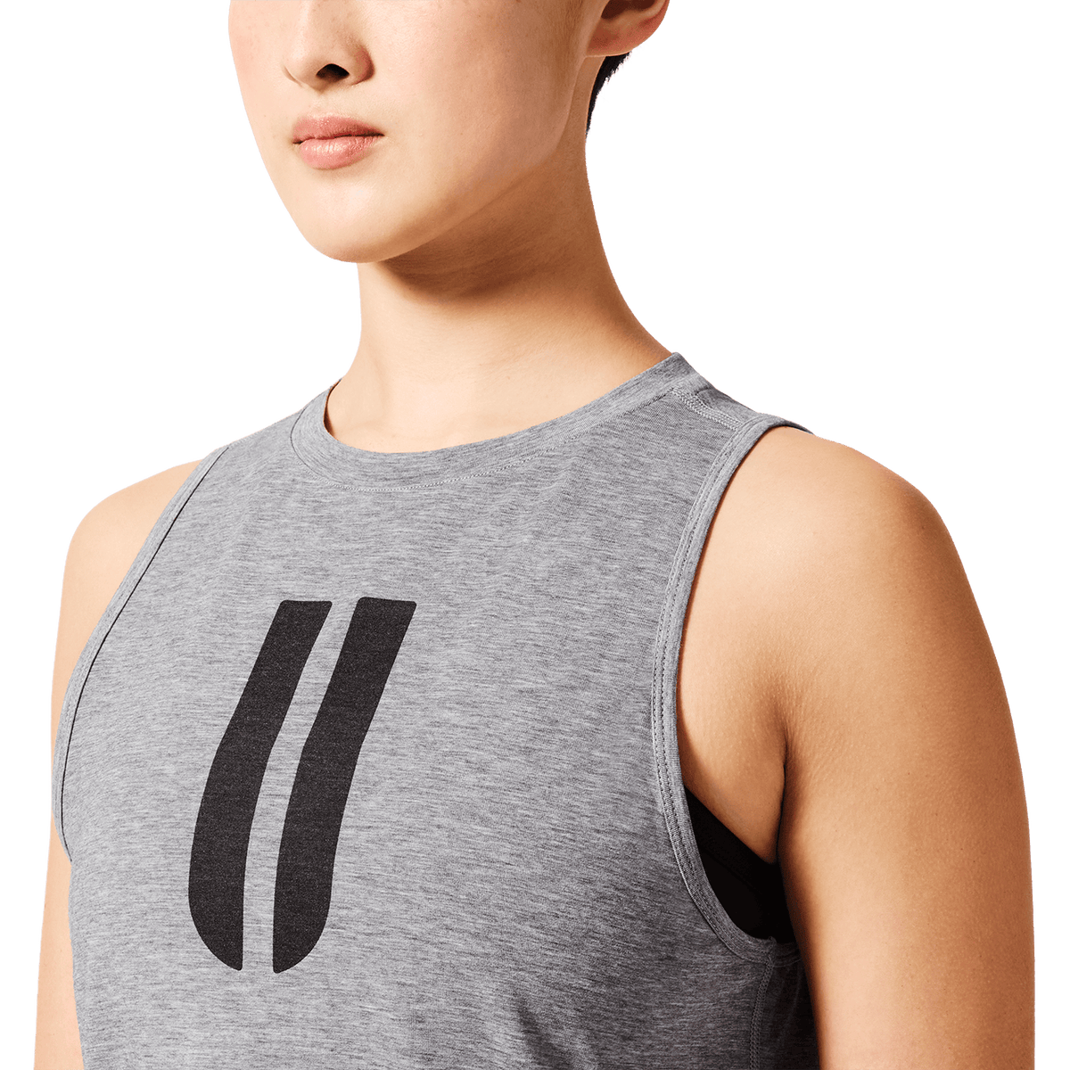 Women's Heather Grey U Muscle Tank Top
