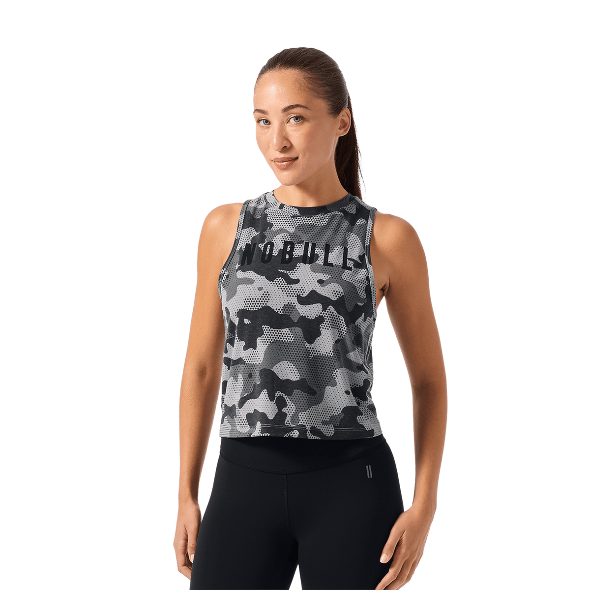 Women's Dark Gray Camo NOBULL Muscle Tank Top