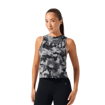 Women's Dark Gray Camo NOBULL Muscle Tank Top