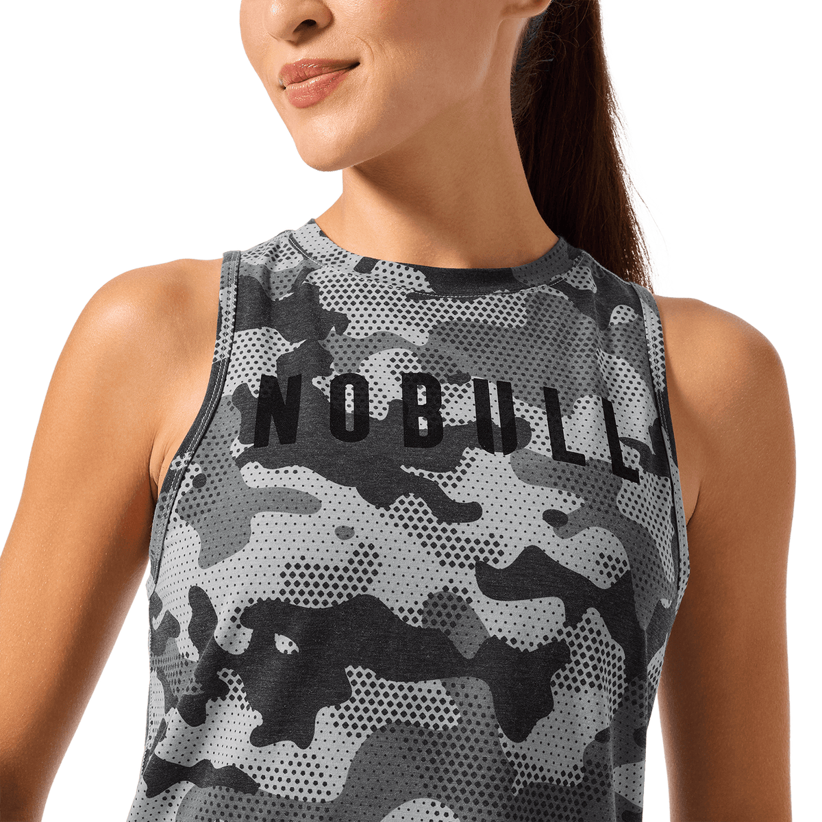 Women's Dark Gray Camo NOBULL Muscle Tank Top