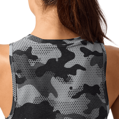 Women's Dark Gray Camo NOBULL Muscle Tank Top