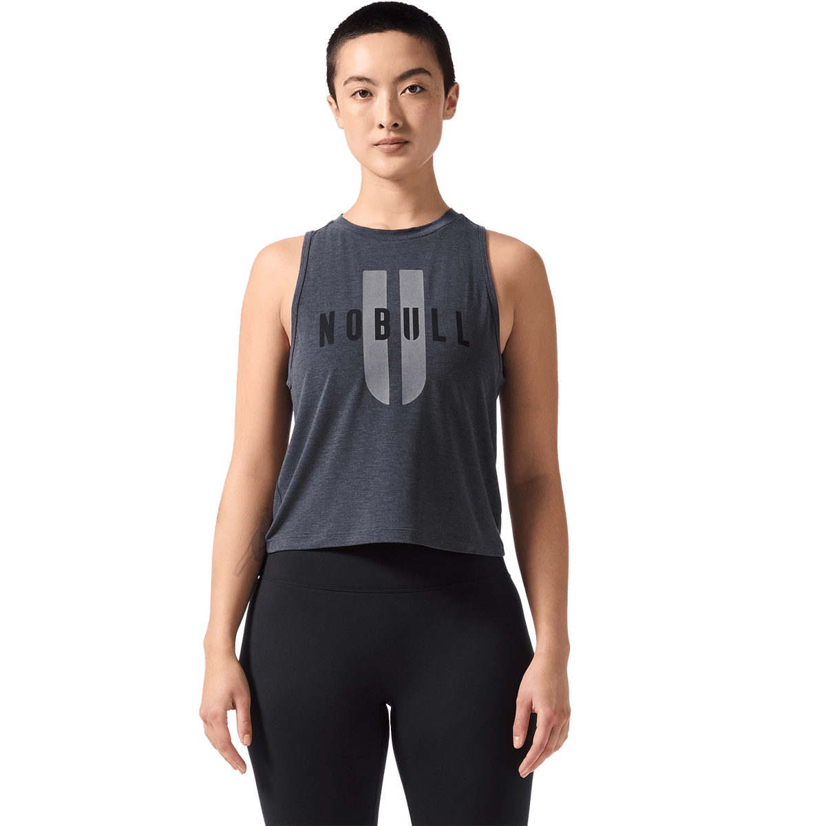 Women's Charcoal Heather NOBULL U Muscle Tank Top