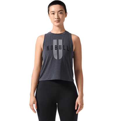 Women's Charcoal Heather NOBULL U Muscle Tank Top
