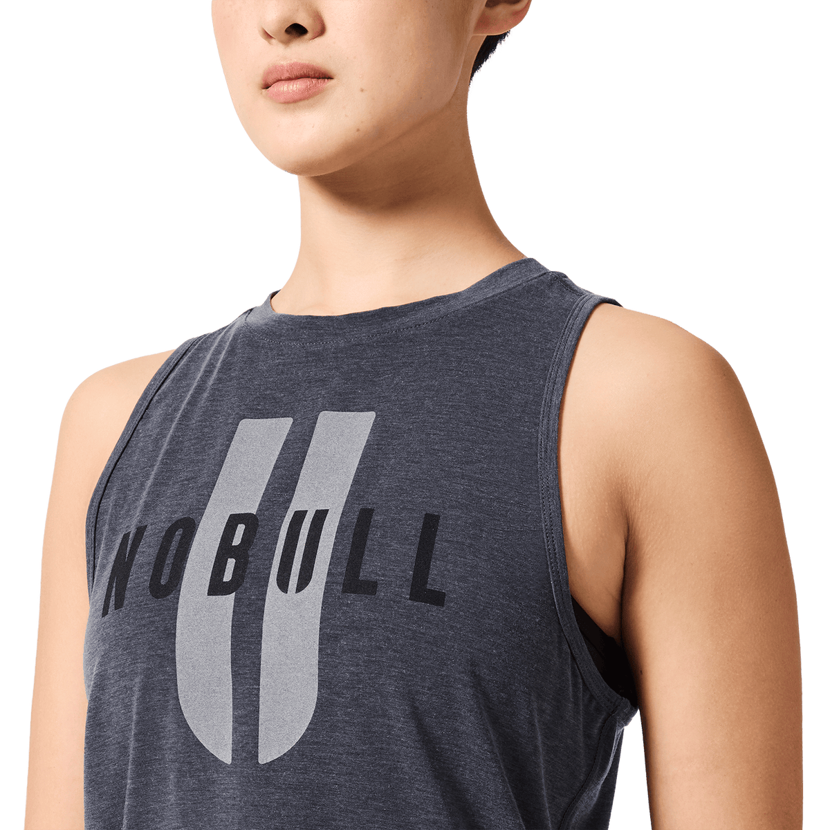 Women's Charcoal Heather NOBULL U Muscle Tank Top