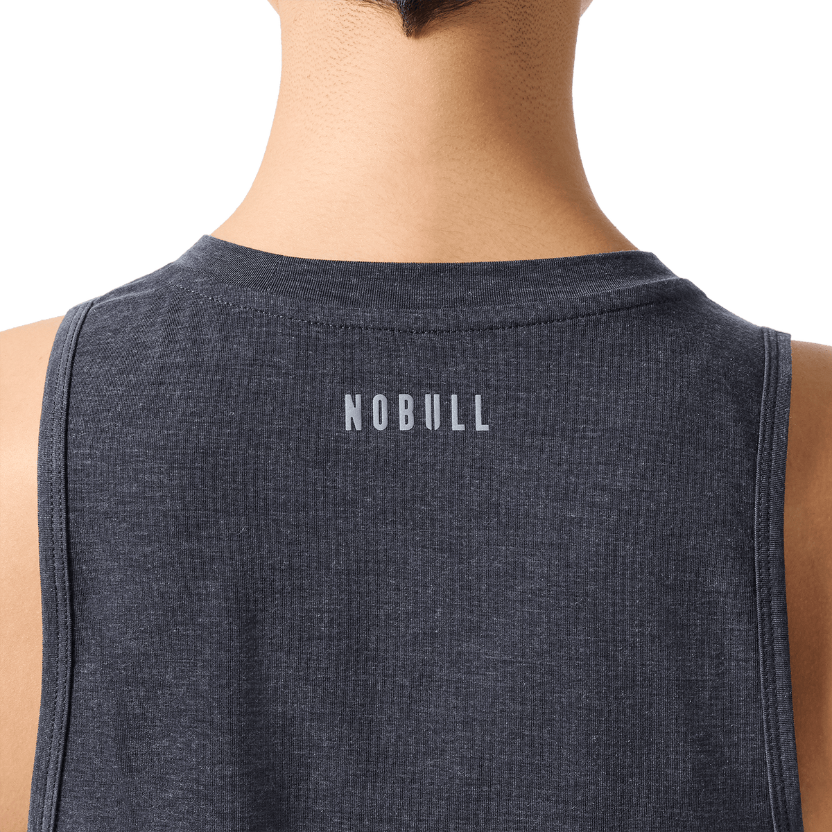 Women's Charcoal Heather NOBULL U Muscle Tank Top