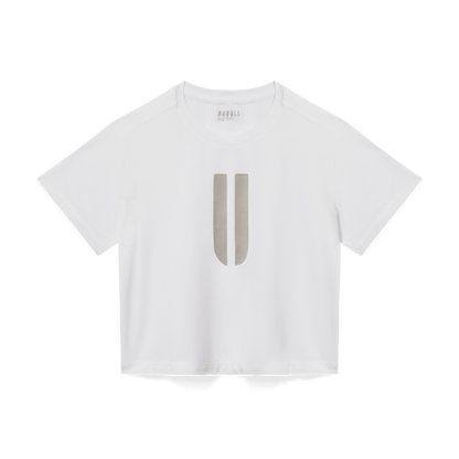 Women's White U Boxy Tee